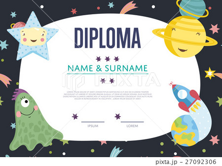 Diploma Cartoon Vector Template Diploma Cartoon Vector Template 27092306