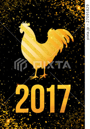 Happy Chinese new year 2017 with golden rooster  27095829