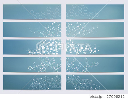 Set of modern scientific banners. Molecule 27096212
