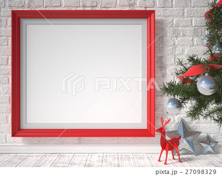 Mock up poster with red reindeer Mock up poster with red reindeer 27098329
