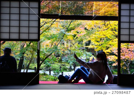 紅葉を楽しむ観光客 27098487