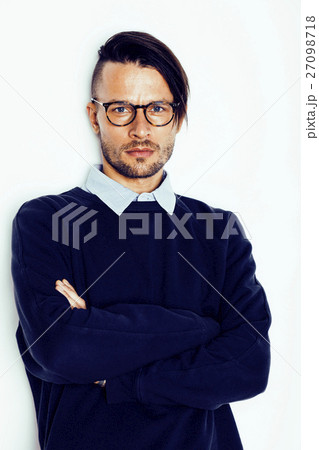 handsome middle age hipster man with modern 27098718