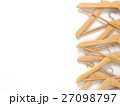 Wooden hangers background. 3D 27098797