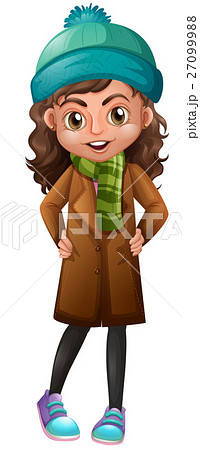 Happy girl in brown jacket 27099988