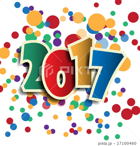 Happy new 2017 year. Greetings card.  27100460