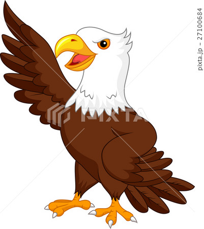Eagle cartoon waving Eagle cartoon waving 27100684