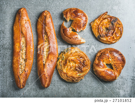 Turkish Bagels, borek with spinach, seeds and 27101852