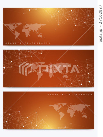 Modern set of vector banners with World Map Modern set of vector banners with World Map 27102937