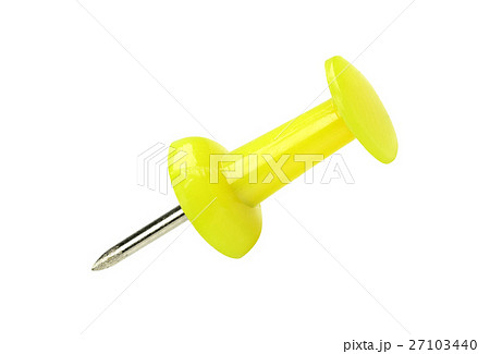 yellow pushpin isolated on white 27103440