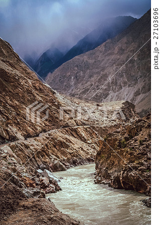Dangerous road in Karakorum 27103696