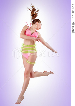 Women belly with the drawing arrows 27104644