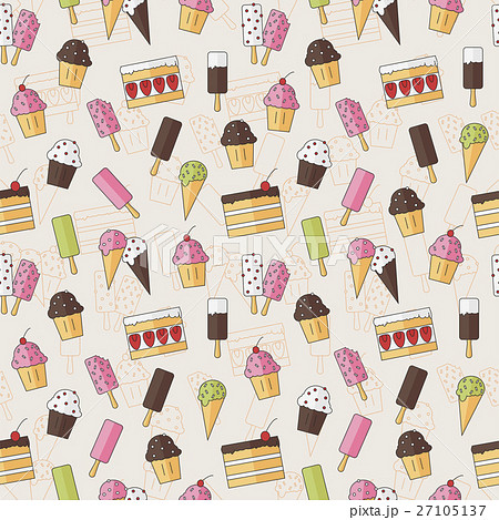 Abstract seamless background pattern with sweets Abstract seamless background pattern with sweets 27105137