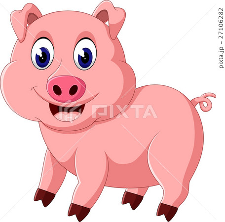 Cute pig cartoon posing of illustration 27106282