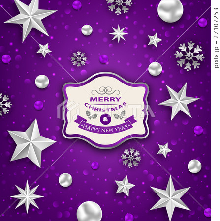 Purple Abstract Celebration Card with Silver Stars Purple Abstract Celebration Card with Silver Stars 27107253
