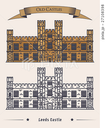 English Leeds castle, palace facade exterior view 27108398