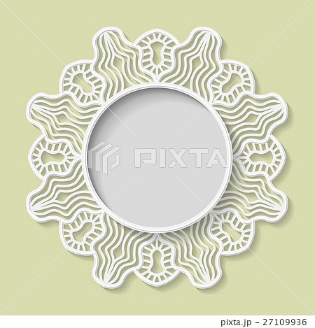 3D Vector bas-relief frame,vignette with ornaments 27109936