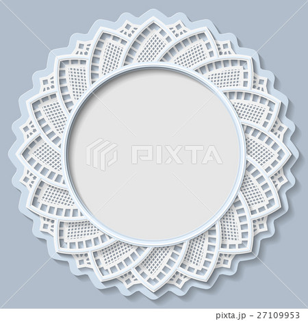 3D Vector bas-relief frame,vignette with ornaments 27109953