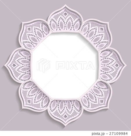 3D round frame, vignette with ornaments 3D round frame, vignette with ornaments 27109984