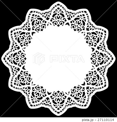 Lace round paper doily, lacy snowflake 27110114