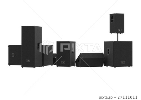 Speakers audio loud equipment, back view Speakers audio loud equipment, back view 27111011