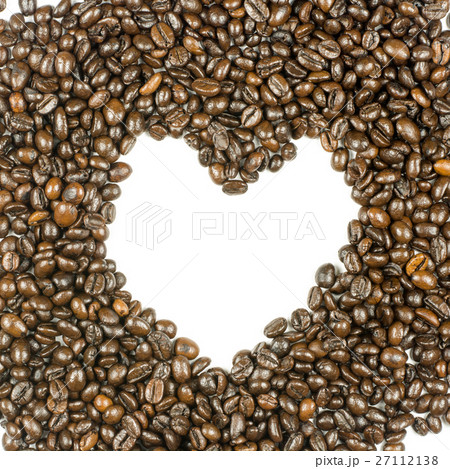 coffee beans in heart shape isolated on white coffee beans in heart shape isolated on white 27112138