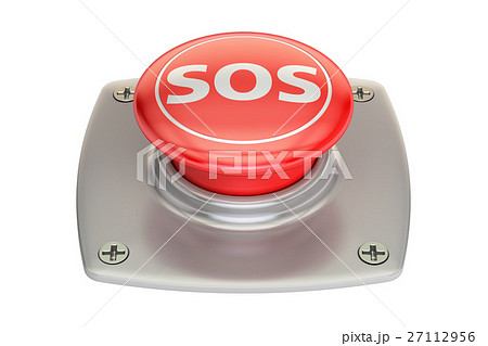 SOS red button, 3D rendering 27112956