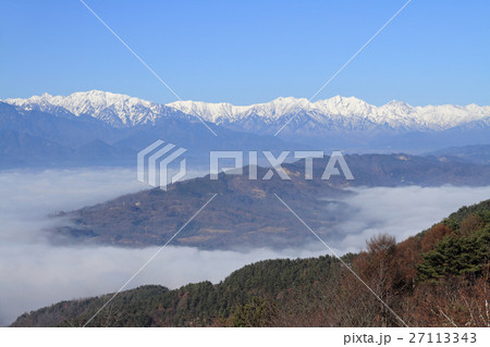 雲海に浮かぶ冬の北アルプス後立山連峰 雲海に浮かぶ冬の北アルプス後立山連峰 27113343