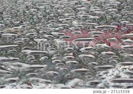 Water drops on black metalic, selective focus 27115556
