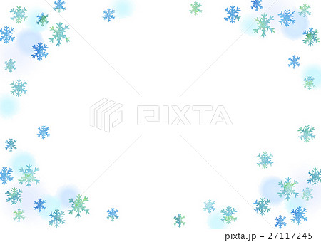 水彩 雪の結晶と水玉 透過 のイラスト素材 27117245 Pixta