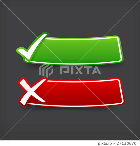 002 Set of green and red check mark symbol and 002 Set of green and red check mark symbol and 27120670