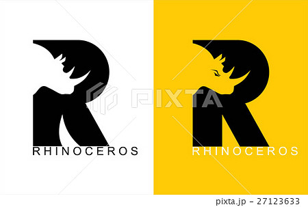 R. Rhinoceros typography. Rhino. R alphabet. 27123633
