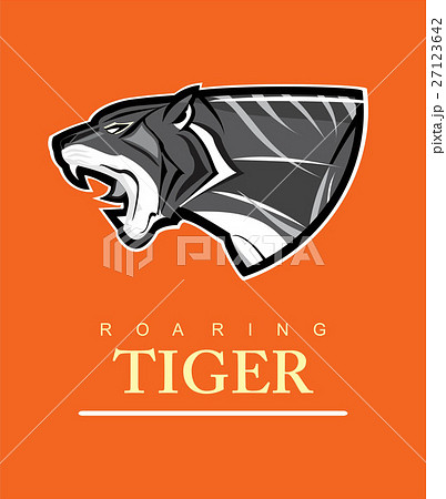 Tiger. Tiger head. Roaring tiger. 27123642