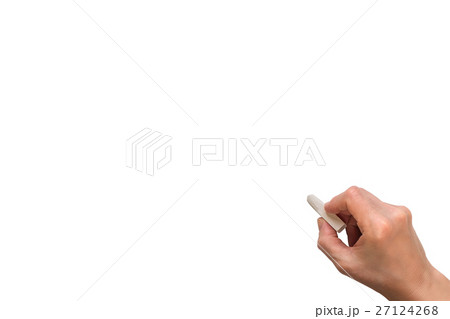 Hand holding white chalk and starting to write Hand holding white chalk and starting to write 27124268