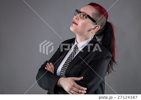 Looking up business punk woman Looking up business punk woman 27124387
