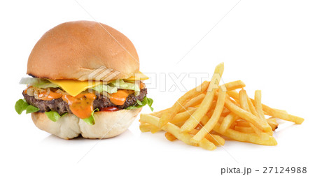 yummy Meat hamburger with french fries yummy Meat hamburger with french fries 27124988