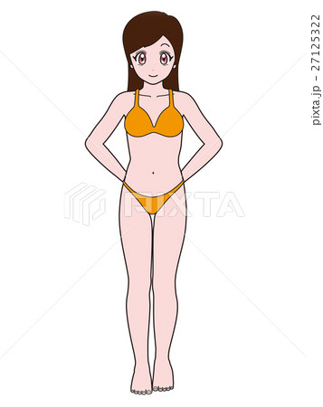 女性水着オレンジのイラスト素材 [27125322] - PIXTA