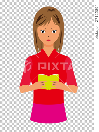 手帳を見る女性 27125894
