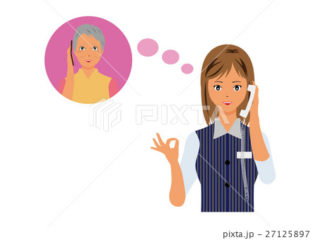 電話に対応する女性 電話に対応する女性 27125897