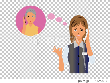 電話に対応する女性 電話に対応する女性 27125897