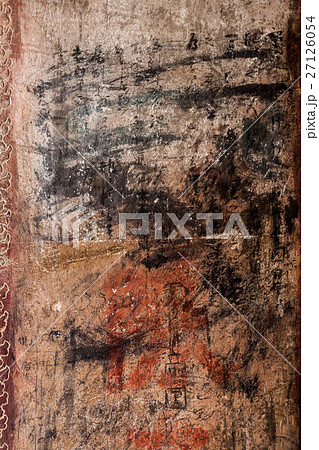 アンコール・ワットに残されている日本人による落書きの写真素材