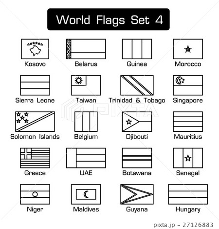 World flags set 4 . simple style and flat design . 27126883