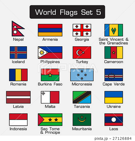 World flags set 5 . simple style and flat design . 27126884