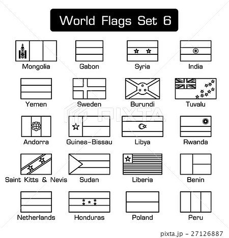 World flags set 6 . simple style and flat design . 27126887