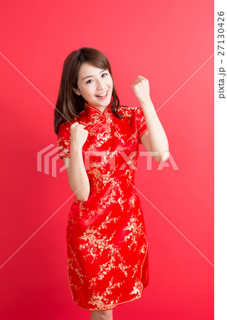 beauty woman wear cheongsam 27130426