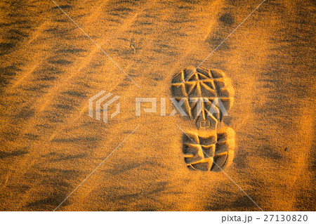 Footprints in the Sand Sahara Desert. 27130820