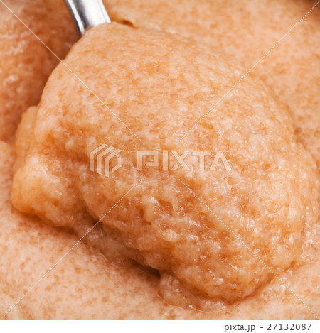 salty caviar of saffron cod with spoon close up salty caviar of saffron cod with spoon close up 27132087