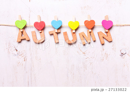 the word "autumn" from the wooden letters 27133022