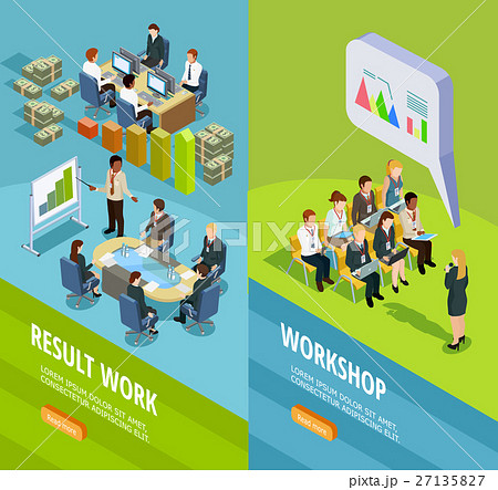 Business Learning Isometric Vertical Banners Business Learning Isometric Vertical Banners 27135827