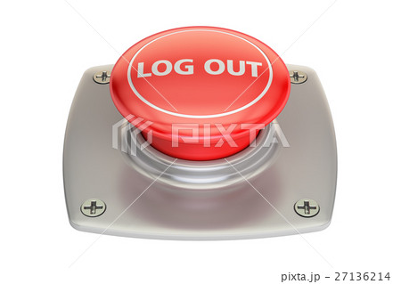 Log out Red button, 3D rendering 27136214