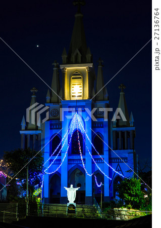 馬込教会の夜景　クリスマスイルミネーション　長崎の教会群　潜伏キリシタン 27136764